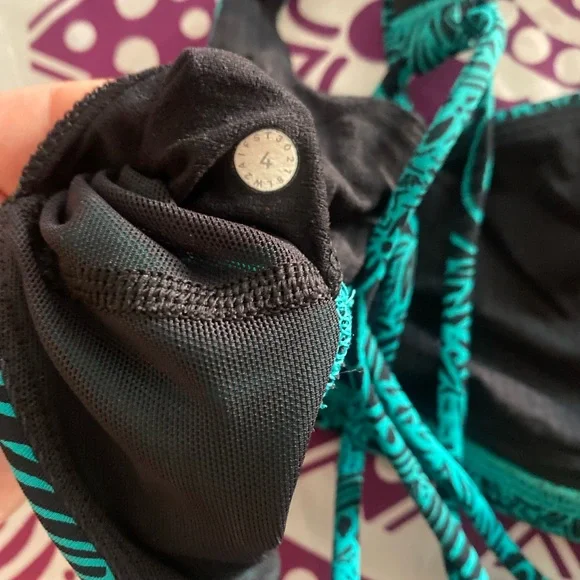 Lululemon Athletica Teal Floral Sports Bra - Picture 4 of 4